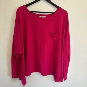 Zenana Women’s Long Sleeve Batwing Top pink Size XL